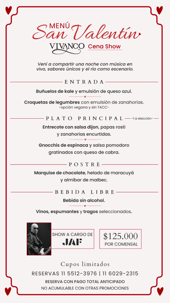 Menú san valentín vivanco