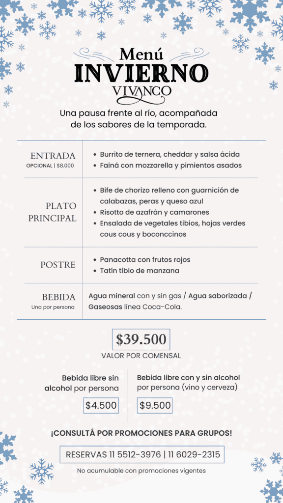 Menú invierno 2026 VIVANCO